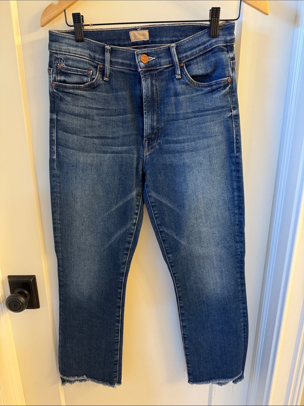Women’s MOTHER Stretch Denim Jeans, Insider Crop Step Fray
